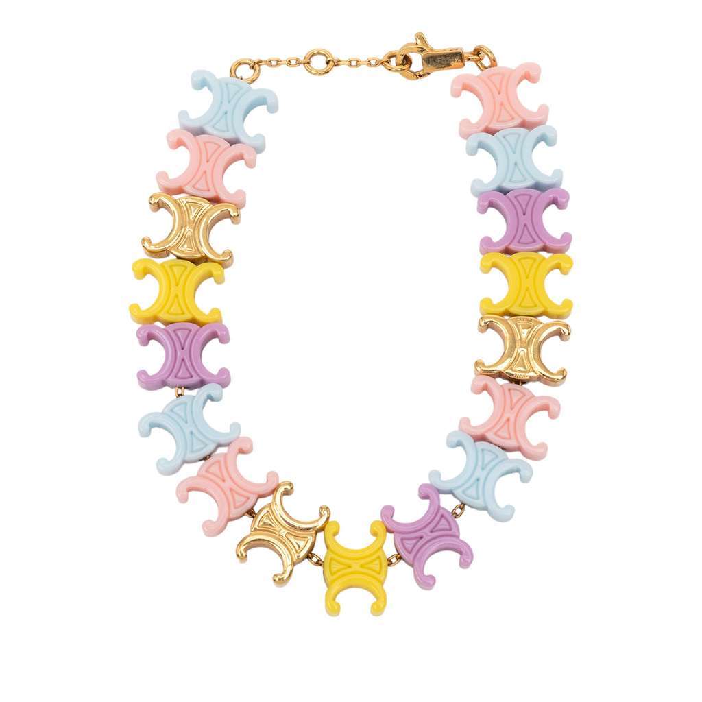 Celine Multicolor Plexiglass Triomphe Baby Bracelet MultiColor Very good - Front View