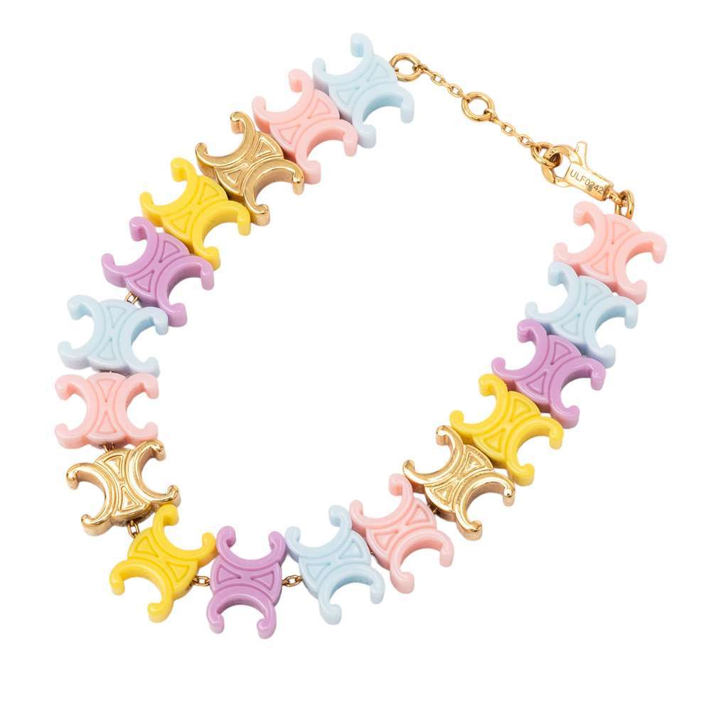 Celine Multicolor Plexiglass Triomphe Baby Bracelet MultiColor Very good - Back View