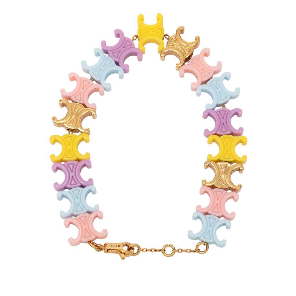 Celine Multicolor Plexiglass Triomphe Baby Bracelet MultiColor Very good - Inside View