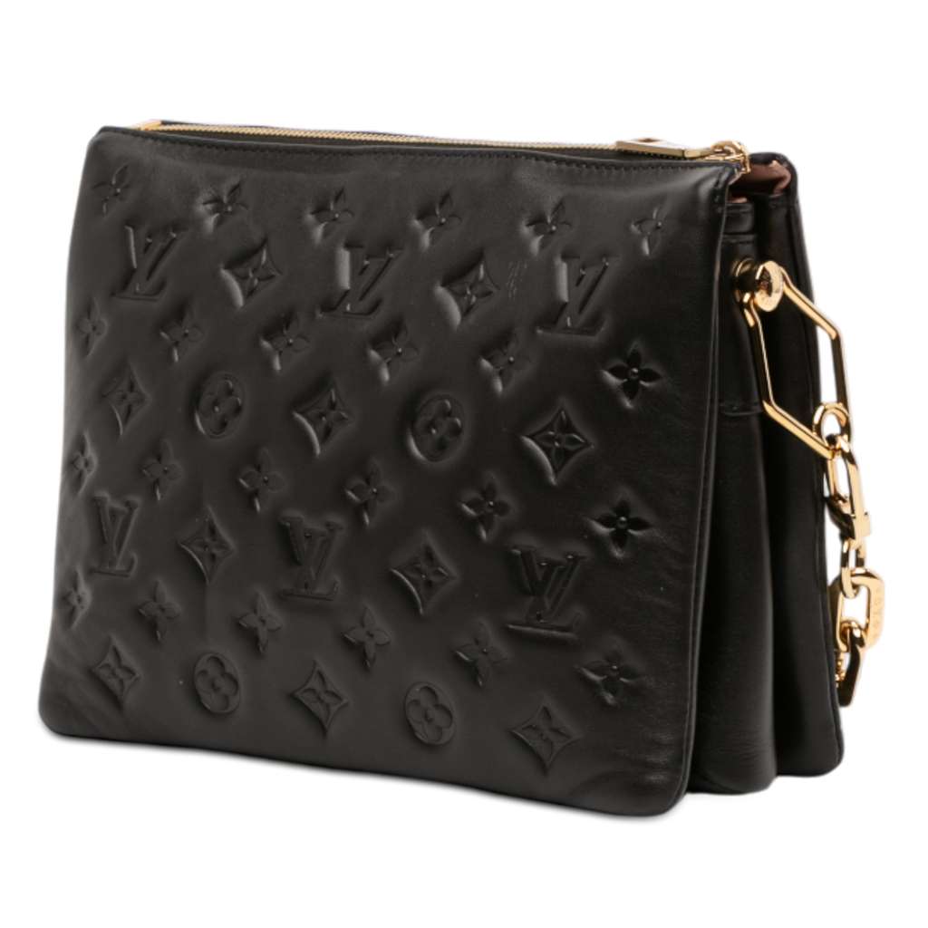 Louis Vuitton Monogram Embossed Puffy Lambskin Coussin PM Black Leather Very good - Back View