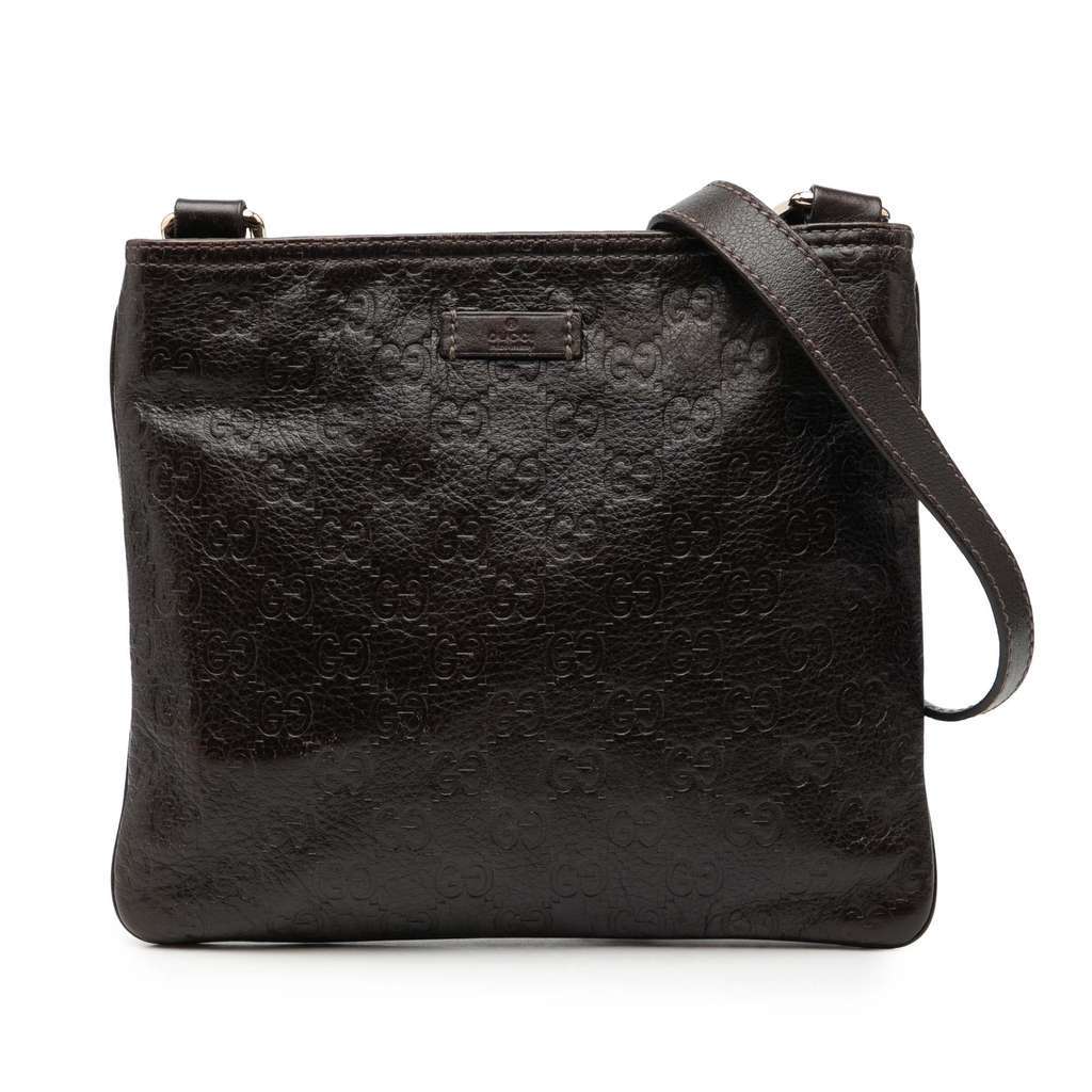 Gucci Guccissima Crossbody Brown Leather Very good - Front View
