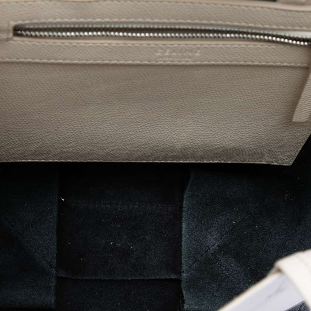 Celine Small Bicolor Grained Calfskin Vertical Cabas Tote White Leather Very good condition - Model View