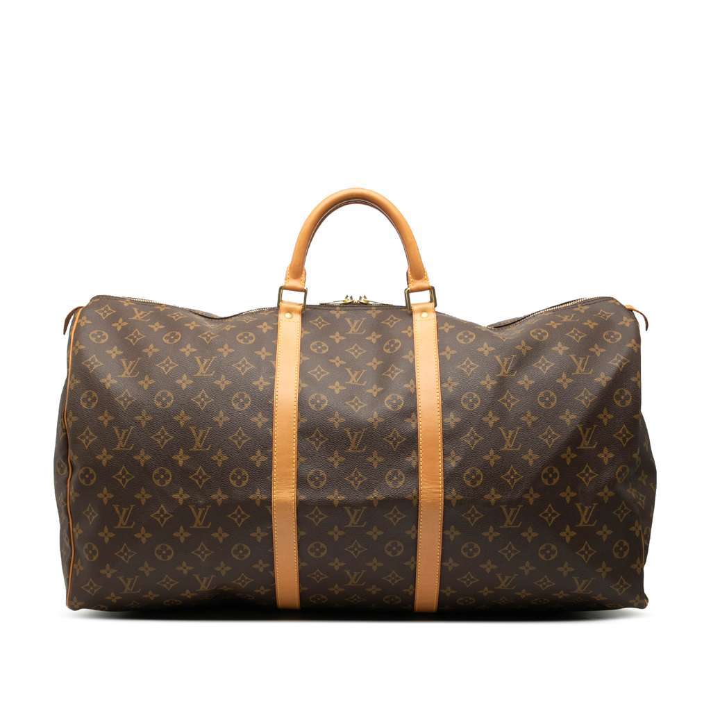 Louis Vuitton Monogram Keepall 60 Brown Good - Front View