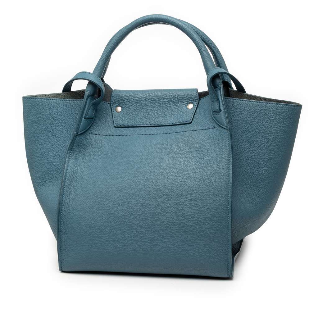 Celine Small Grained Calfskin Big Bag Blue Leather Very good - Back View