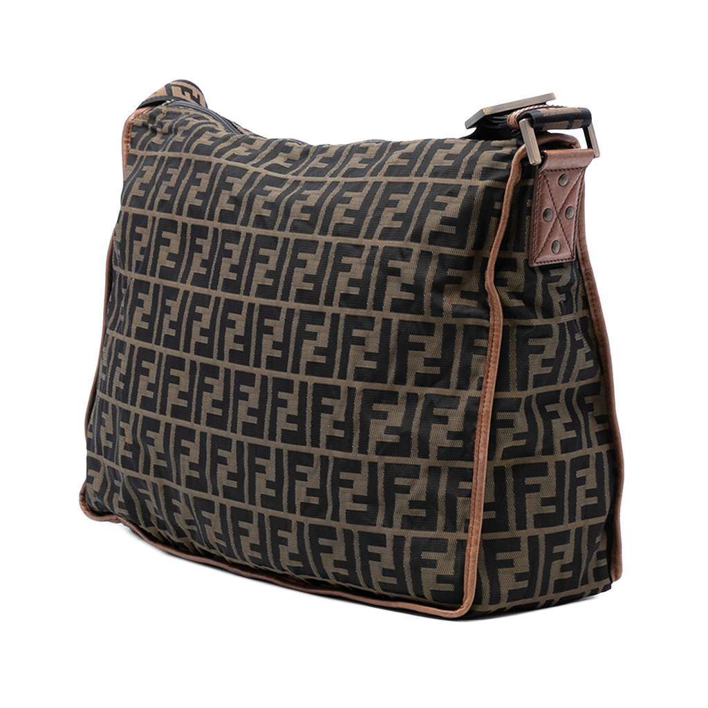 Fendi Zucca Canvas Crossbody Brown Canvas Very good - Back View