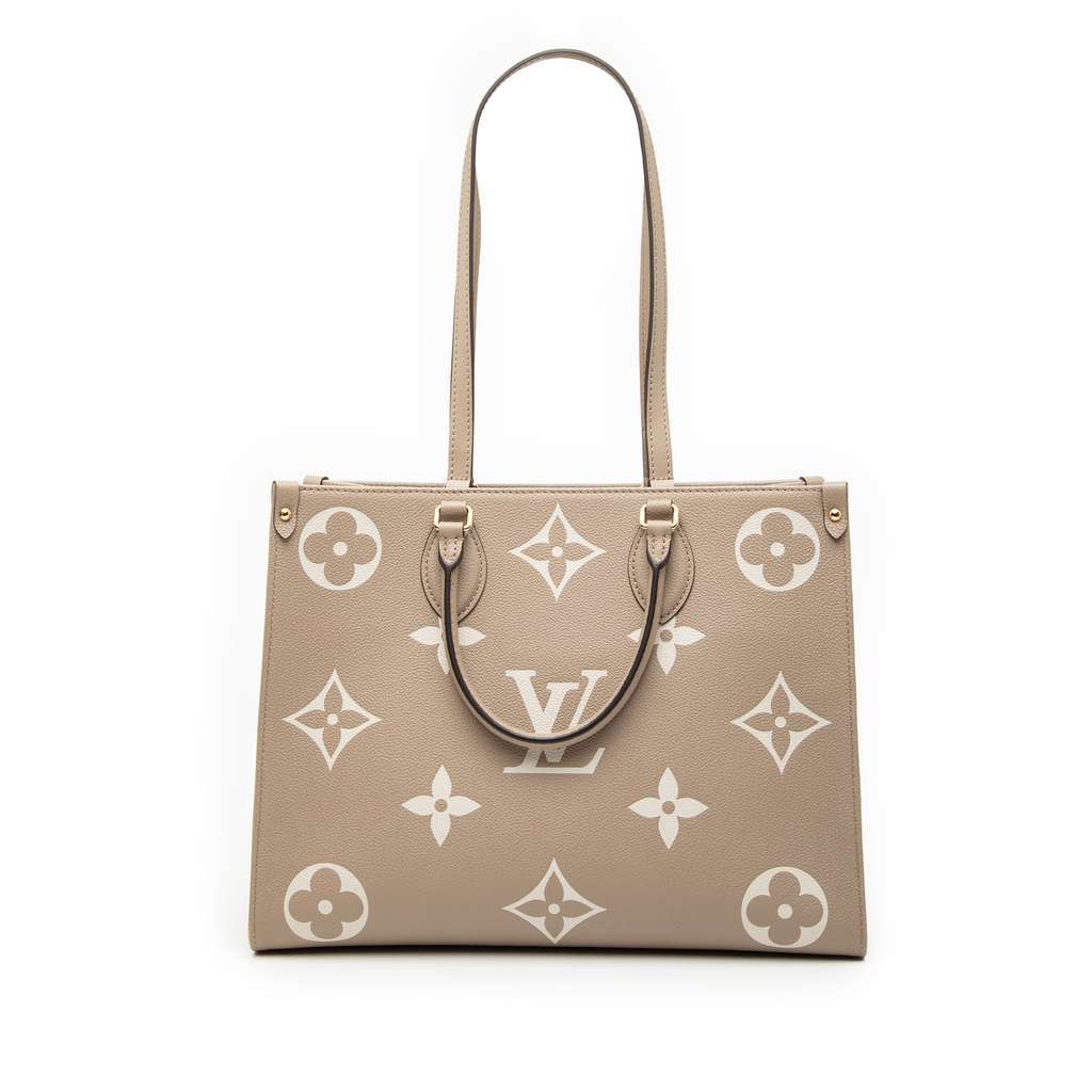 Louis Vuitton Bicolor Monogram Empreinte Giant Onthego MM Brown Leather Very good - Front View