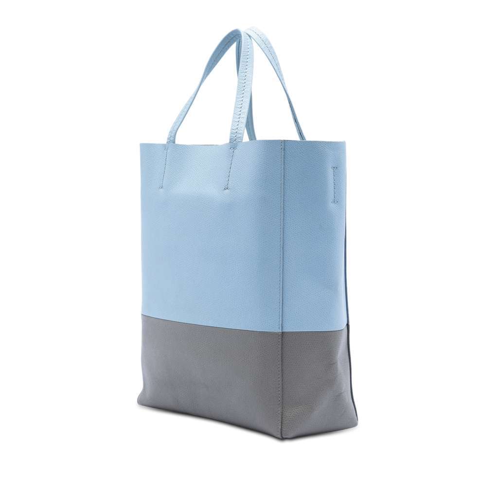 Celine Small Bicolor Grained Calfskin Vertical Cabas Tote Blue Leather Very good condition - Back View