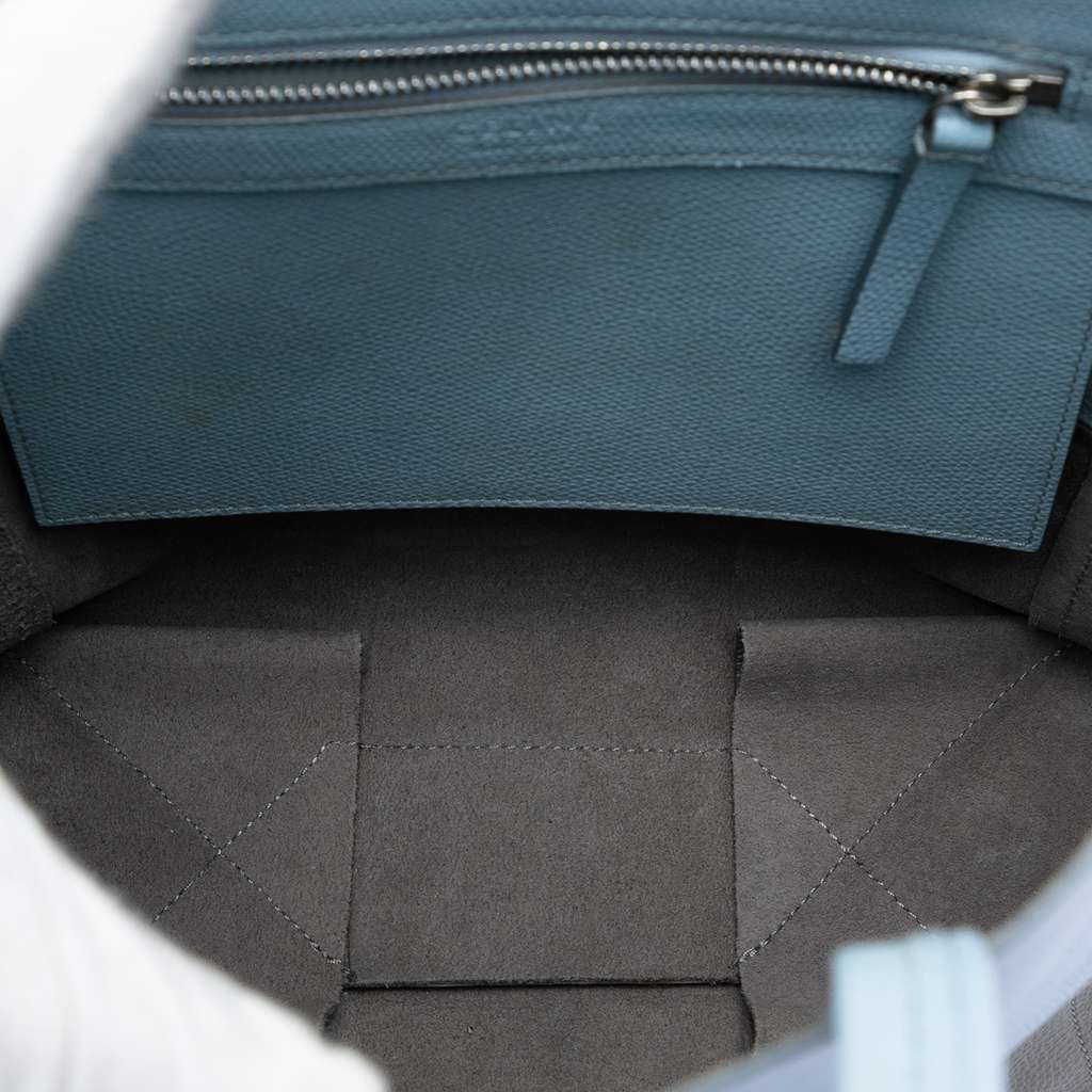 Celine Small Bicolor Grained Calfskin Vertical Cabas Tote Blue Leather Very good condition - Model View