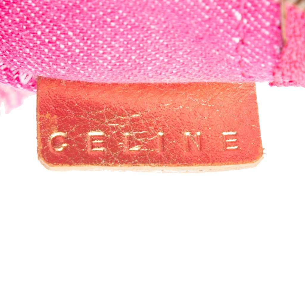 Celine Macadam Denim Double Pocket Belt Bag Pink Denim Very good - Box View