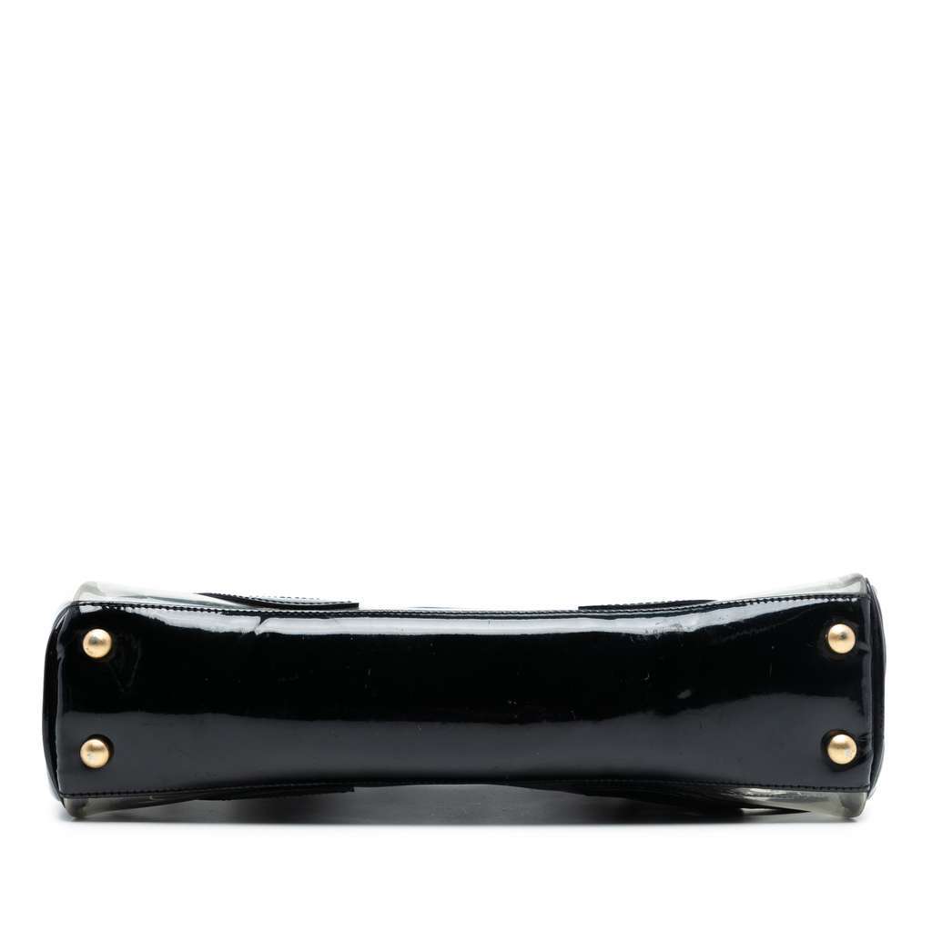 Chanel Triple CC Vinyl and Patent Tote Black Good - Inside View
