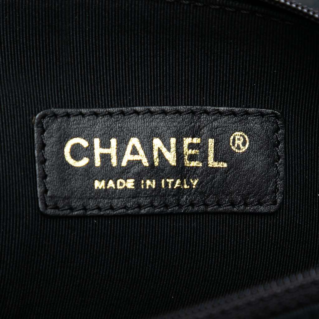 Chanel Triple CC Vinyl and Patent Tote Black Good - Box View