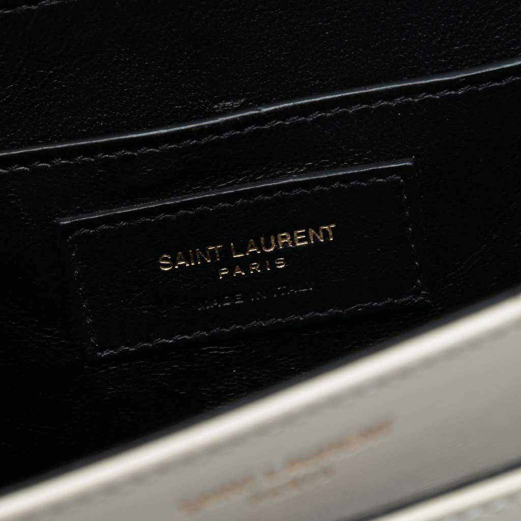 Saint Laurent Medium Smooth Calfskin Solferino Satchel In Box White Leather Very good condition - Box View