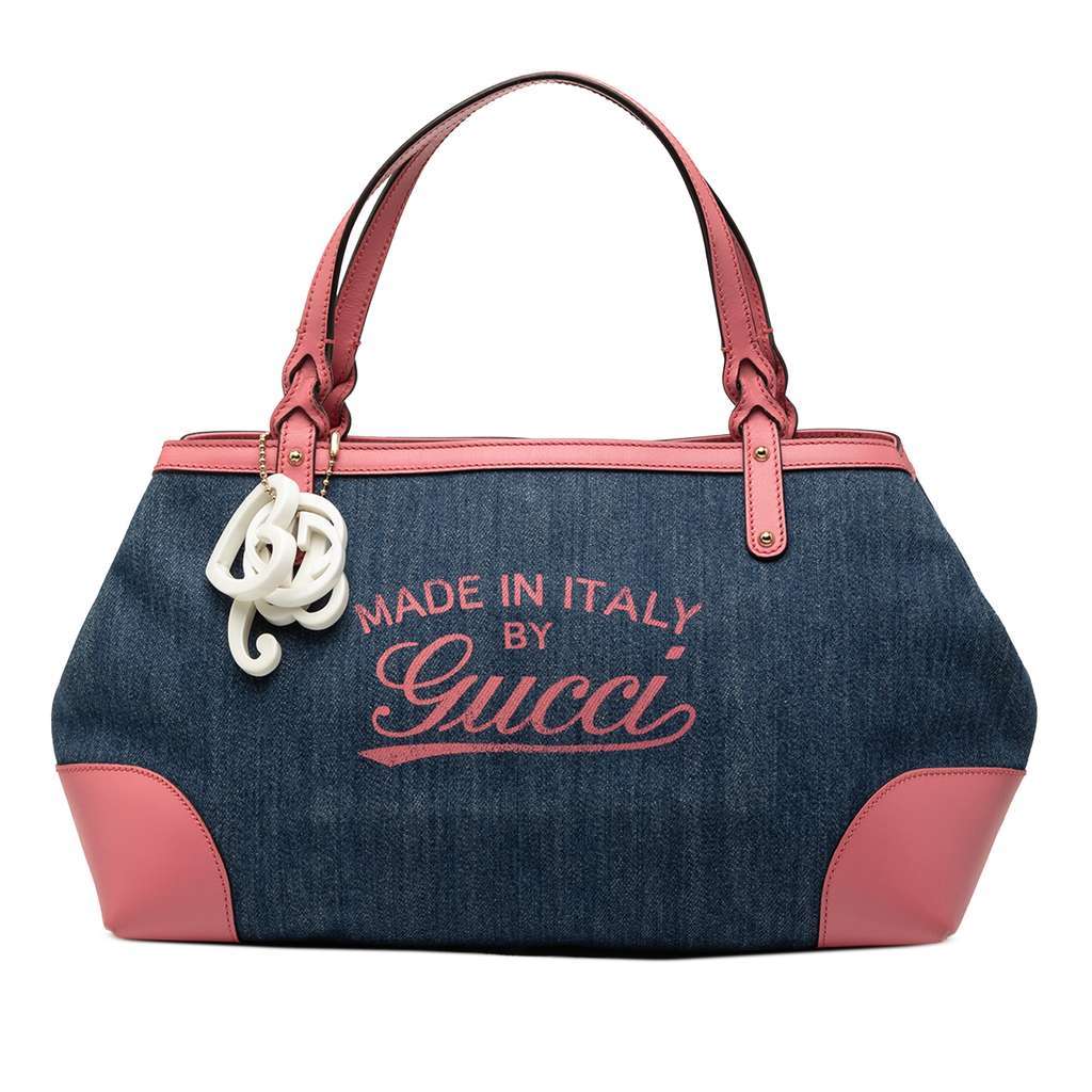 Gucci Denim Craft Tote Blue Denim Very good condition - Front View