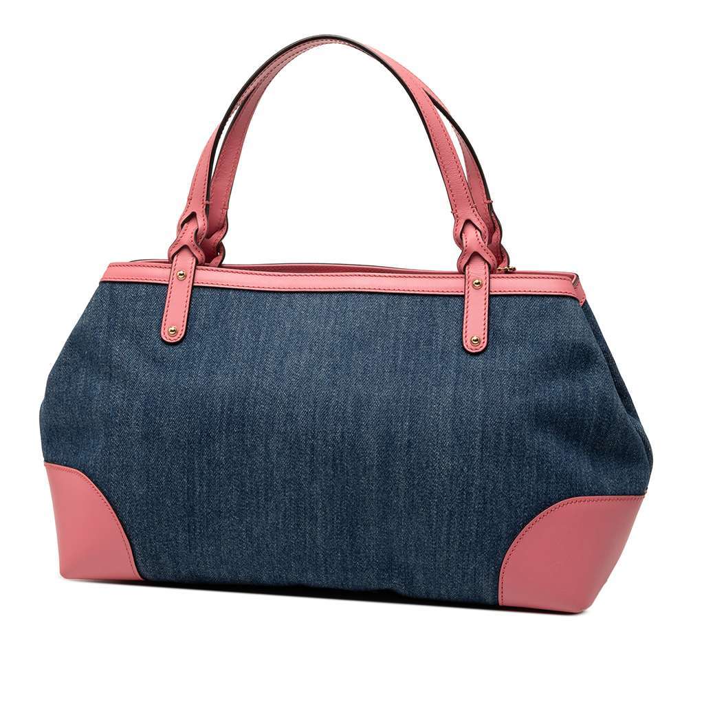 Gucci Denim Craft Tote Blue Denim Very good condition - Back View