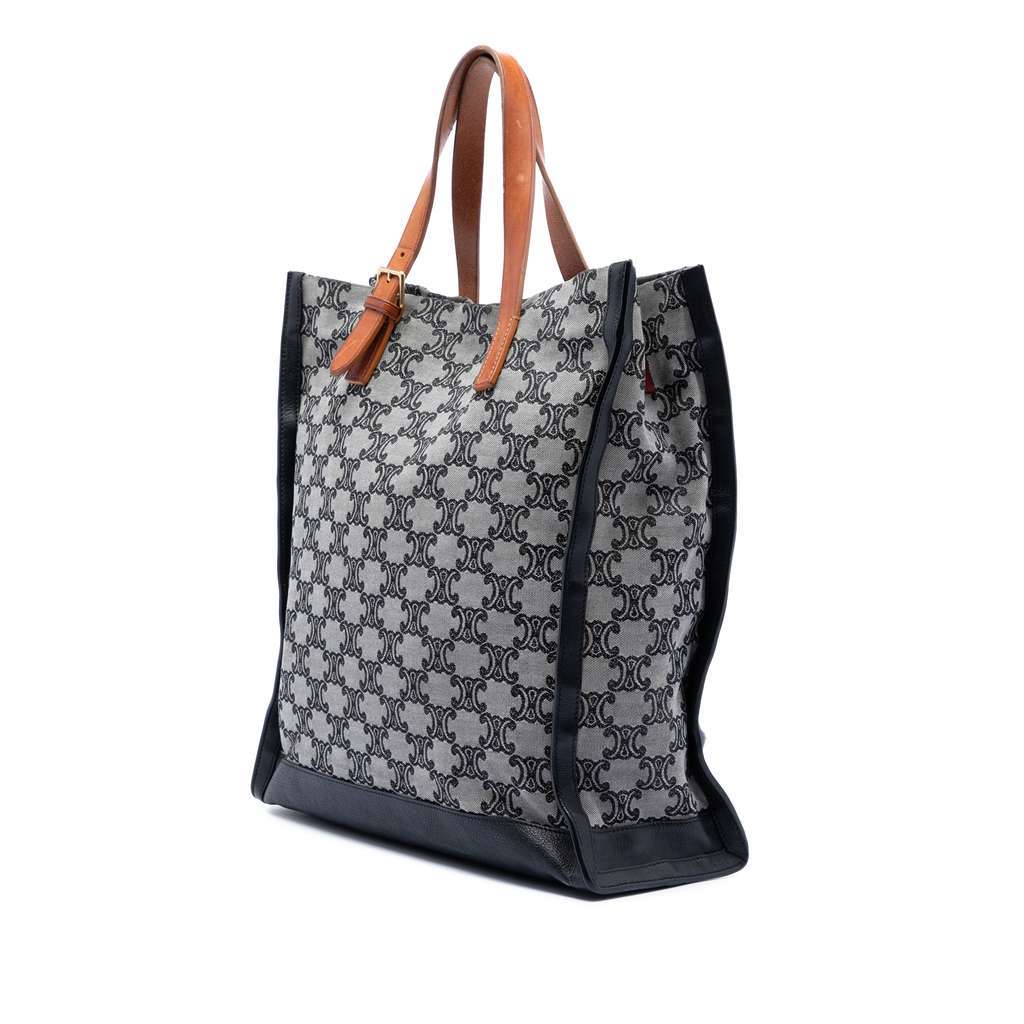 Celine Macadam Canvas Vertical Tote Grey Canvas Very good condition - Back View