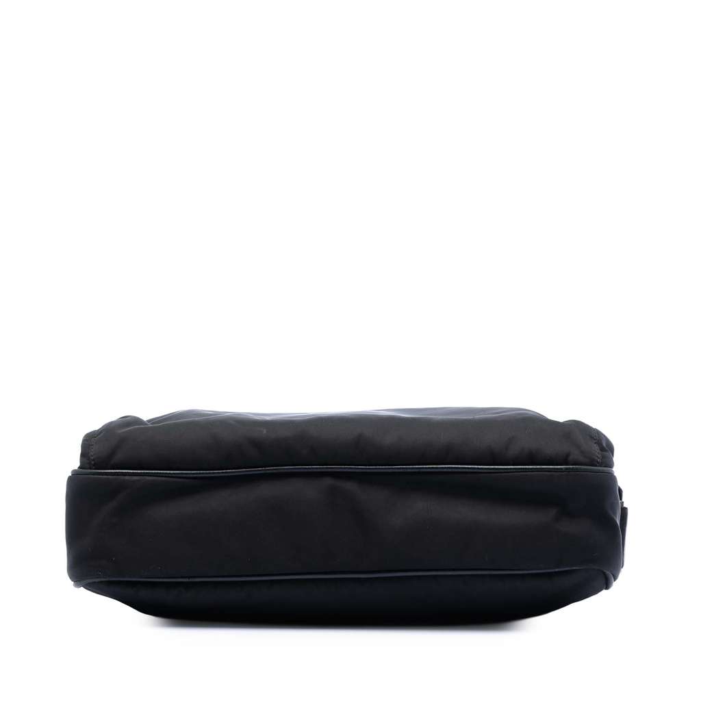 Prada Saffiano Trimmed Tessuto Zip Top Crossbody Black Fair - Inside View