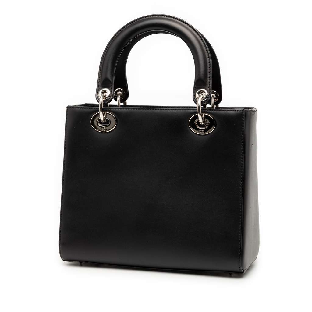 Dior Medium Calfskin Pockets Lady Dior Black Leather Good condition - Back View
