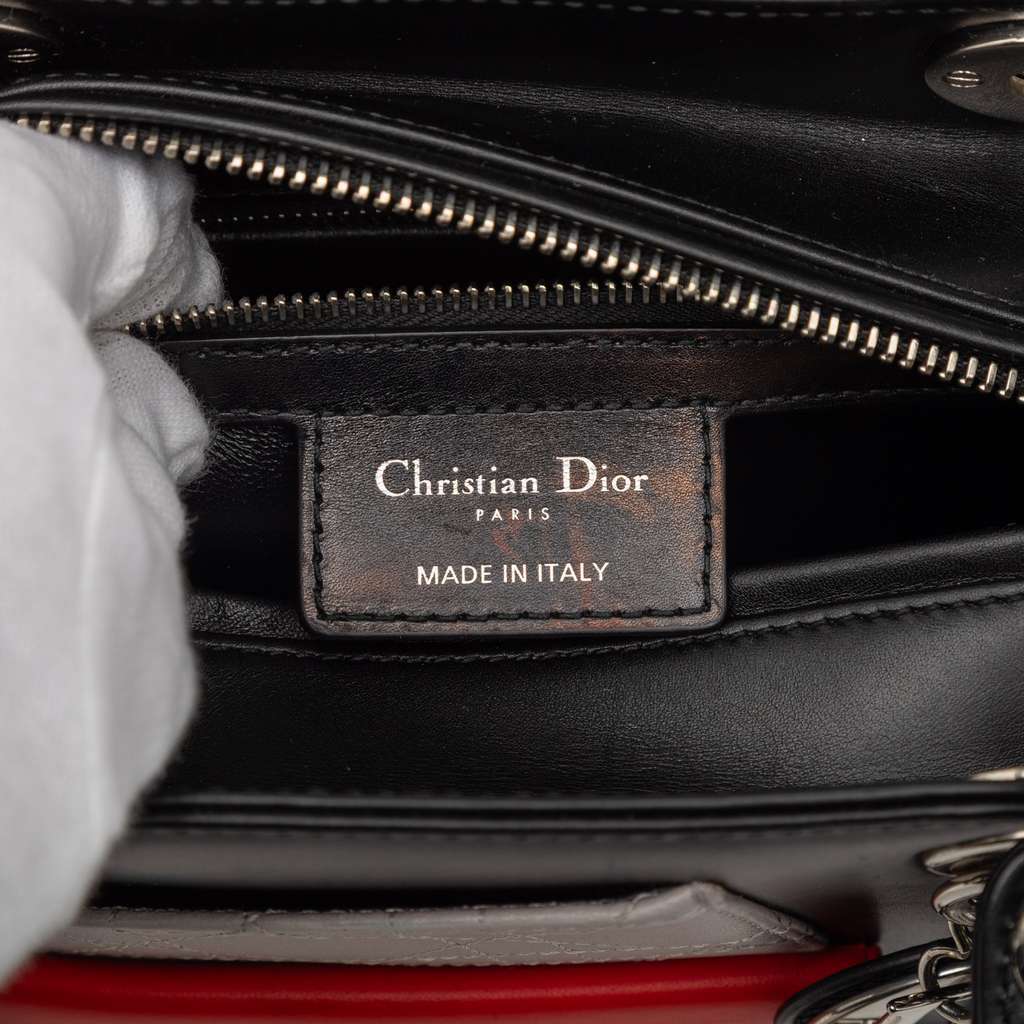 Dior Medium Calfskin Pockets Lady Dior Black Leather Good condition - Box View