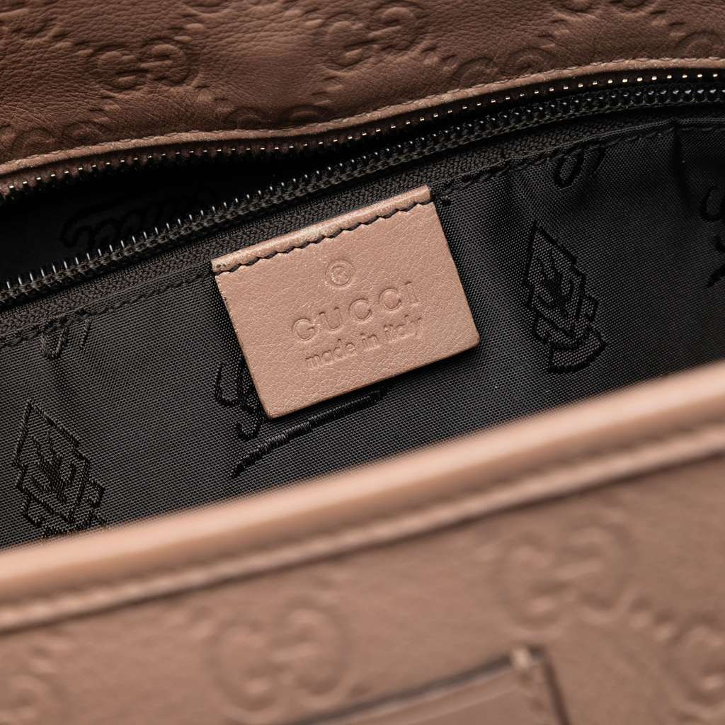 Gucci Medium Guccissima Tote Brown Leather Very good condition - Box View