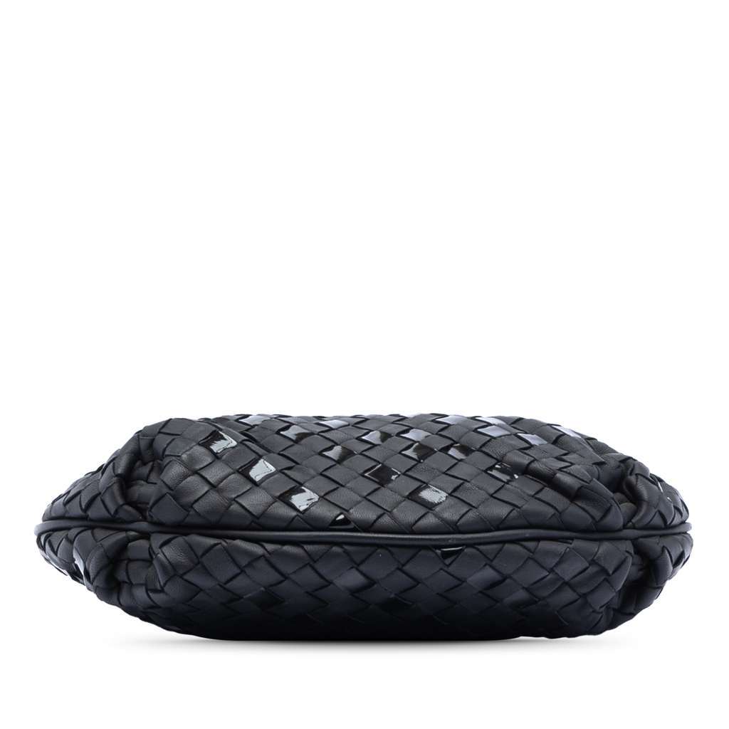 Bottega Veneta Nappa and Patent Intrecciato Crossbody Black Leather Good - Inside View