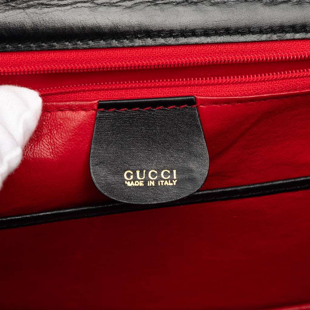 Gucci Calfskin Bamboo Night Black Leather Very good - Box View