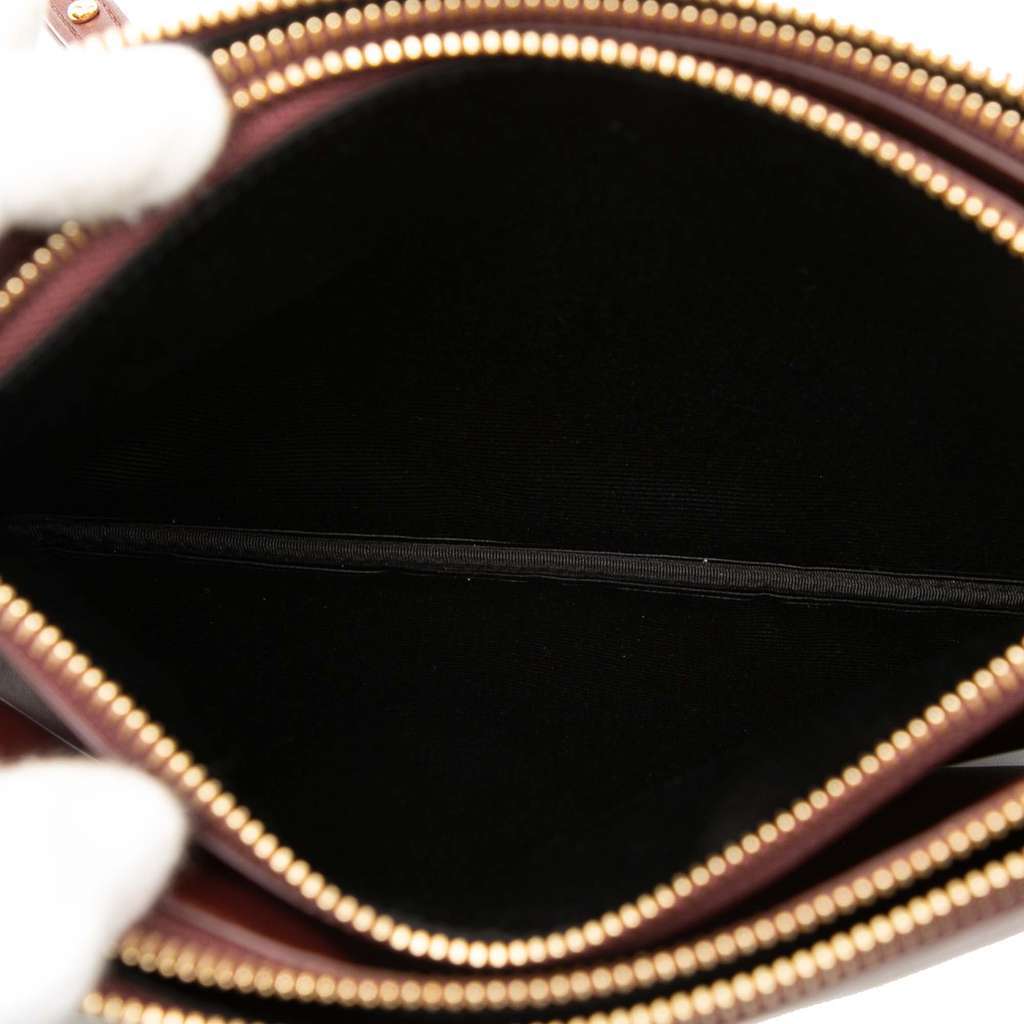 Celine Large Lambskin Trio Crossbody Red Leather Fair condition - Model View