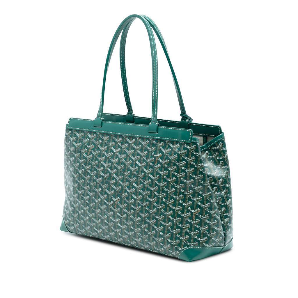 Goyard Goyardine Bellechasse PM Green Canvas Very good condition - Back View