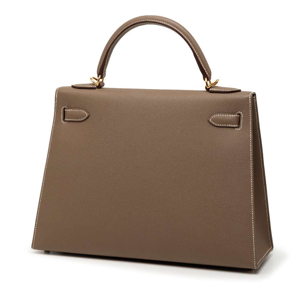 Hermès Epsom Kelly II Sellier 32 Brown Leather Very good condition - Back View