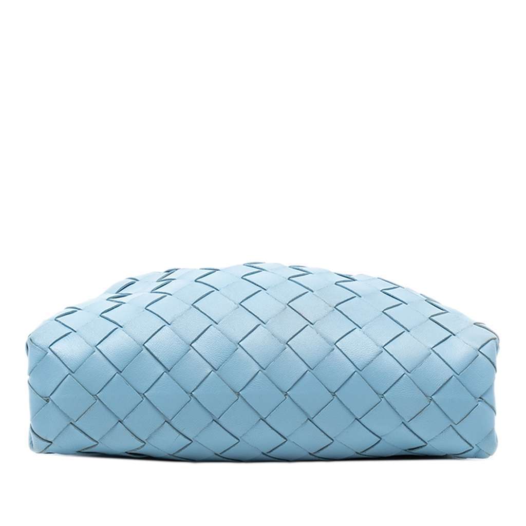 Bottega Veneta Nappa Intrecciato The Mini Pouch Crossbody Blue Leather Good - Inside View