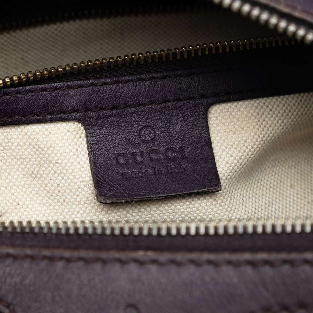Gucci Small Guccissima Trimmed Leather Joy Boston Bag Purple Leather Very good - Box View