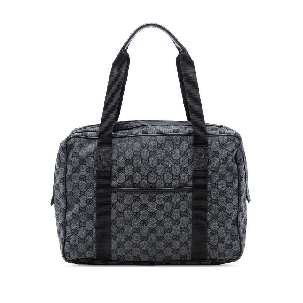 Gucci GG Canvas Business Bag Grey Canvas Very good condition - Front View