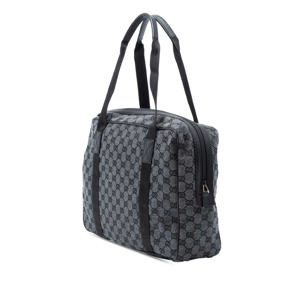 Gucci GG Canvas Business Bag Grey Canvas Very good condition - Back View