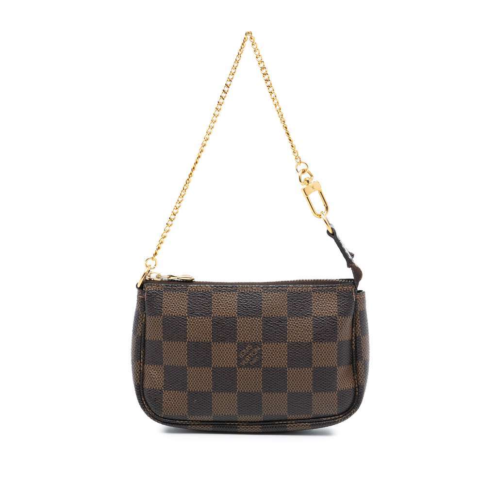 Louis Vuitton Damier Ebene Mini Pochette Accessoires Brown Very good - Front View