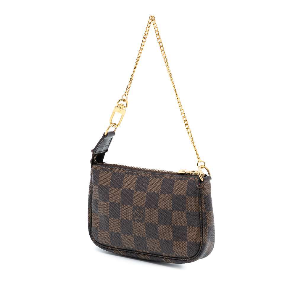 Louis Vuitton Damier Ebene Mini Pochette Accessoires Brown Very good - Back View