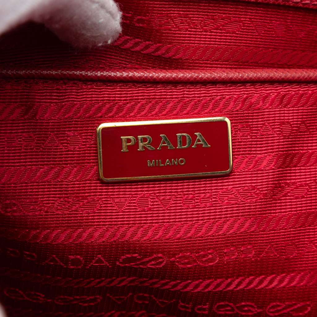 Prada Large Saffiano Lux Galleria Satchel Red Leather Very good condition - Box View