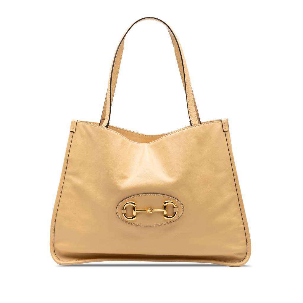 Gucci Medium Leather Horsebit 1955 Tote Brown Leather Very good condition - Front View