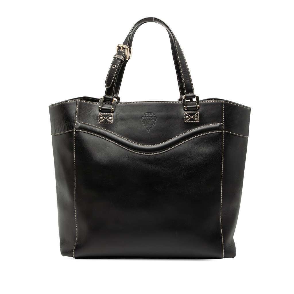 Gucci Leather Hysteria Crest Tote Black Leather Very good - Front View