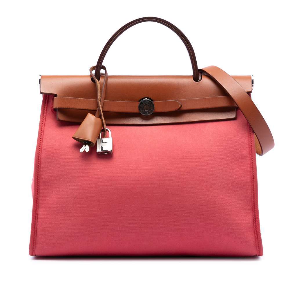 Hermès Toile Herbag Zip 31 Pink Canvas Very good condition - Front View