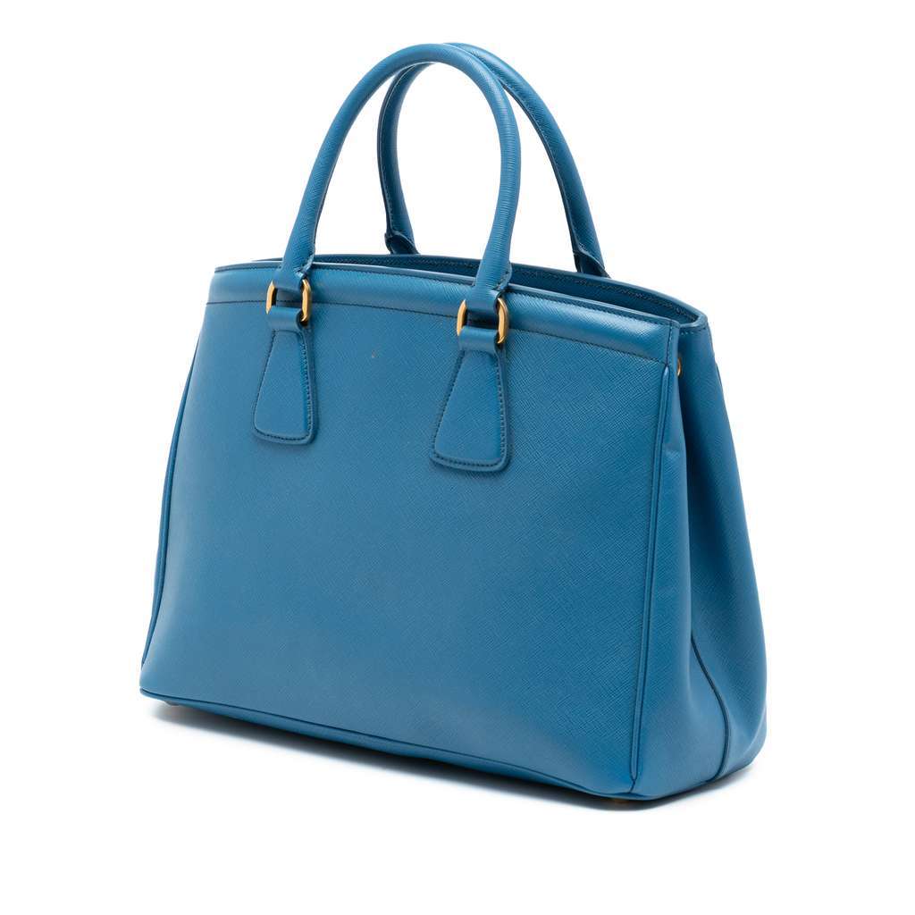 Prada Saffiano Lux Parabole Tote Blue Leather Very good - Back View