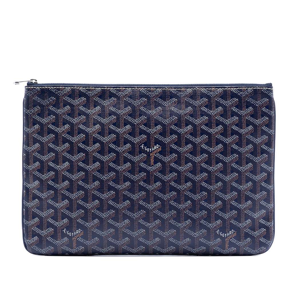 Goyard Goyardine Senat MM Blue Canvas Good - Front View