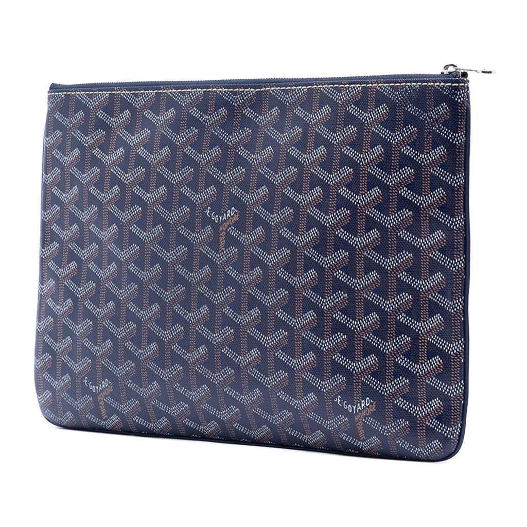Goyard Goyardine Senat MM Blue Canvas Good - Back View