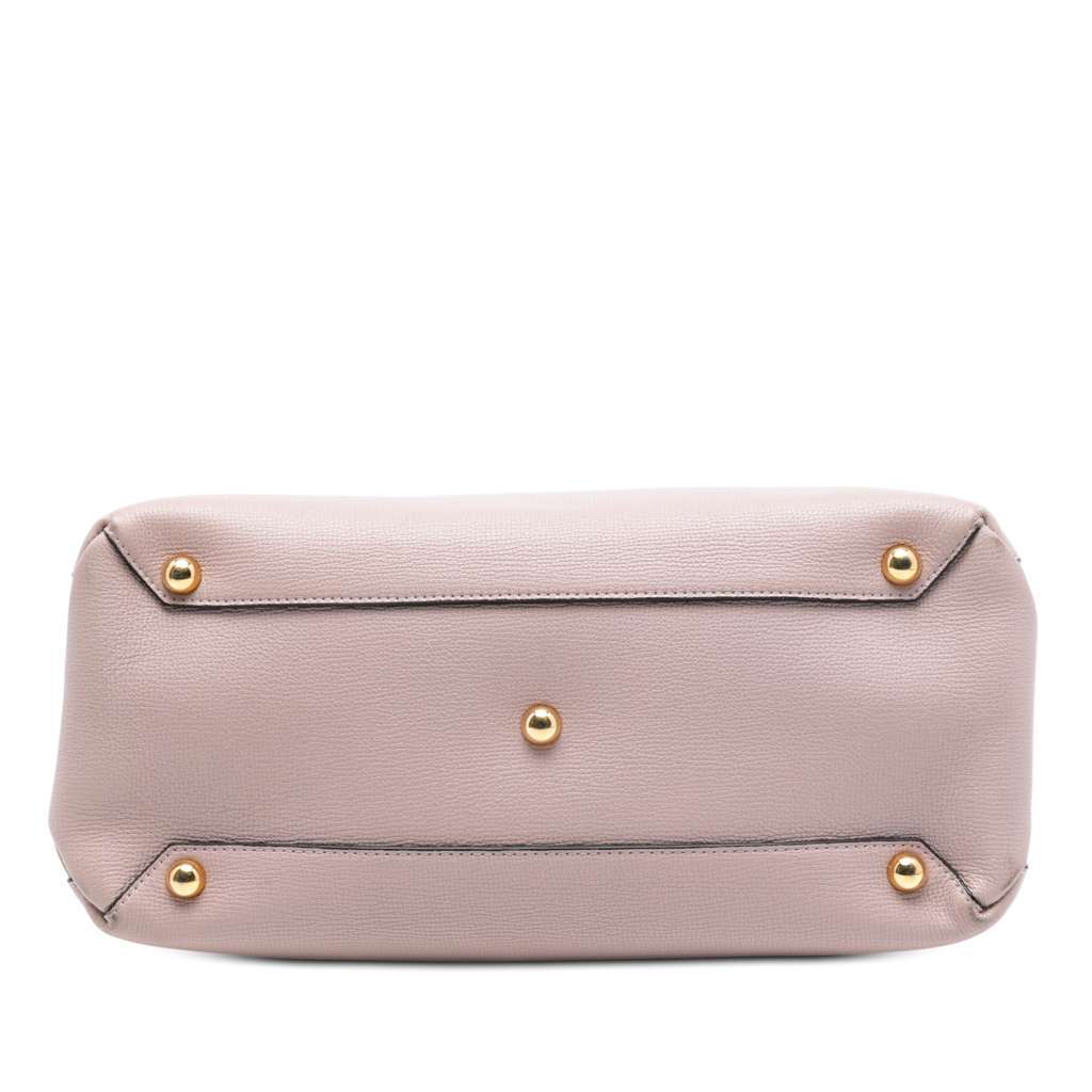 Burberry Medium Leather and House Check Banner Satchel Pink Leather Very good - Inside View