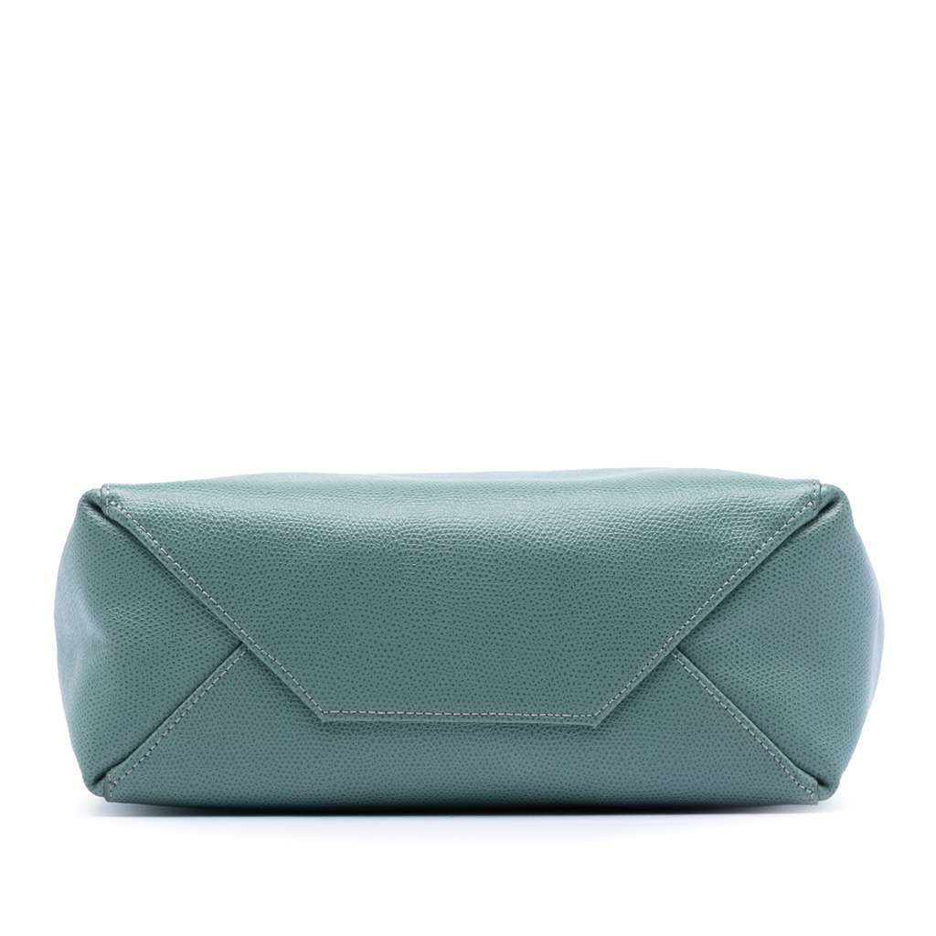 Celine Small Grained Calfskin Vertical Cabas Tote Green Leather Very good condition - Inside View