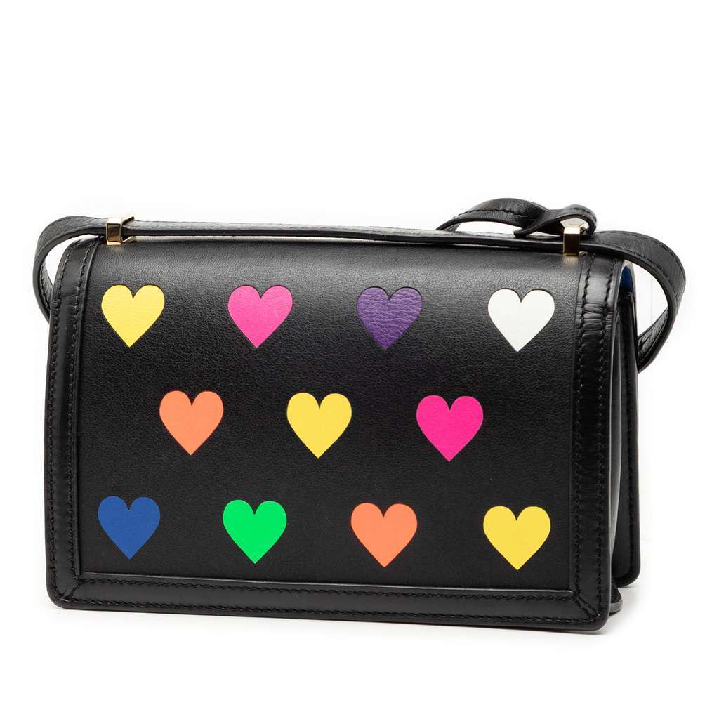 Loewe Small Leather Hearts Barcelona Crossbody Black Leather Very good - Back View