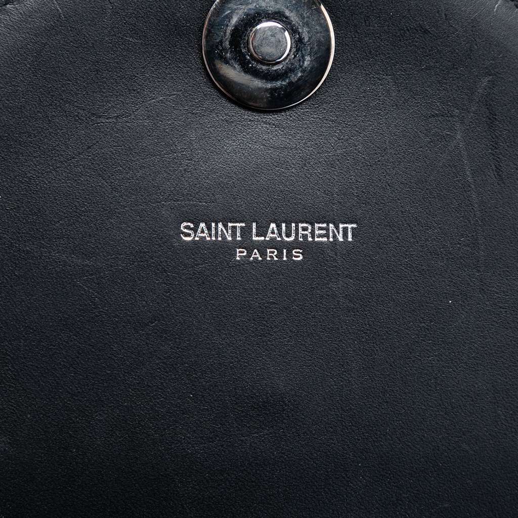 Saint Laurent Studded Chevron Calfskin Monogram Envelope Chain Flap Black Leather Very good - Box View