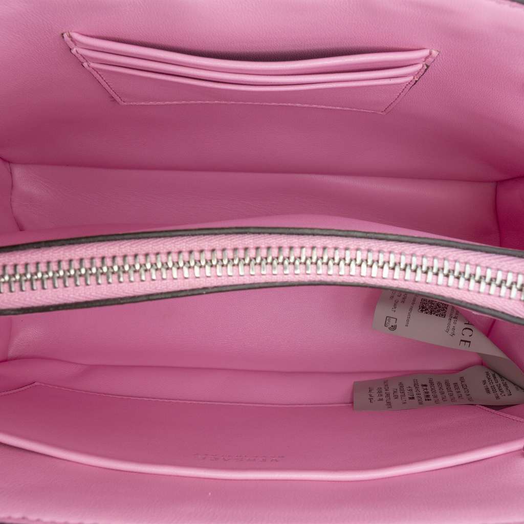Versace Quilted Leather Virtus Tote Pink Leather Very good - Model View