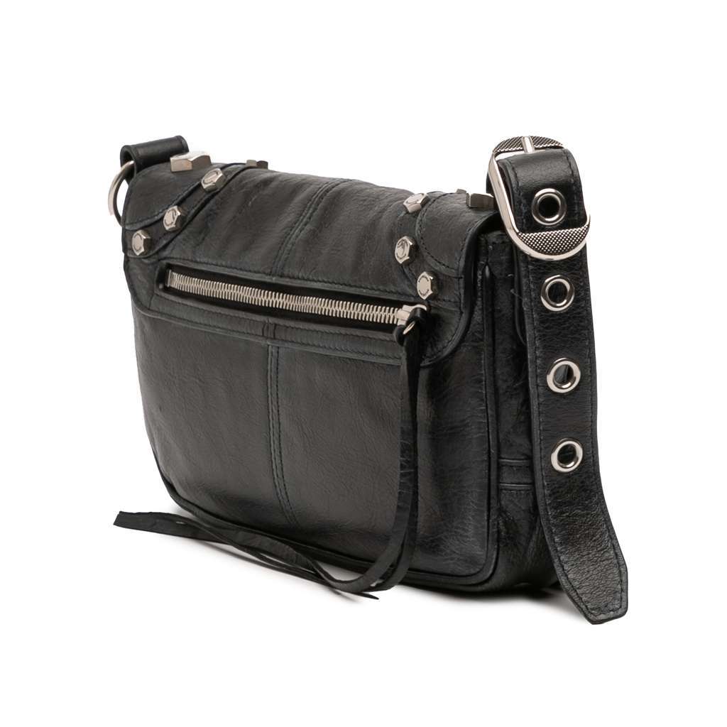 Balenciaga XS Lambskin Motocross Le Cagole Flap Crossbody Black Leather Very good condition - Back View