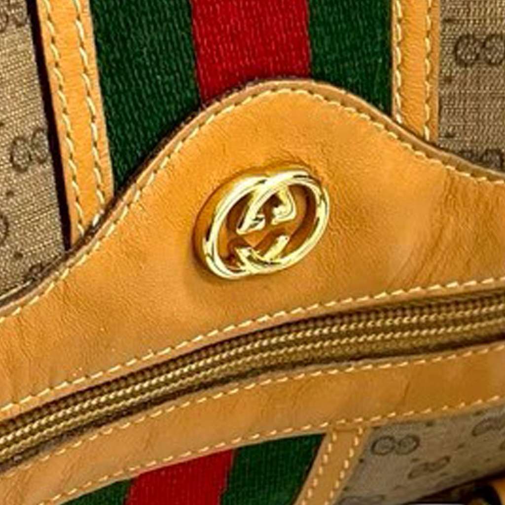 Gucci Micro GG Supreme Web Boston Bag Brown Canvas Very good condition - Box View