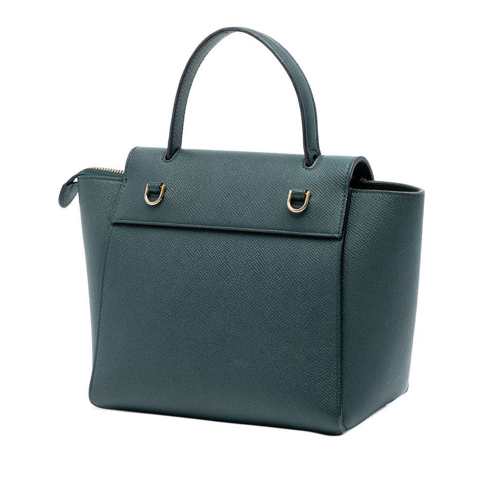 Celine Nano Grained Calfskin Belt Bag Green Leather Good - Back View