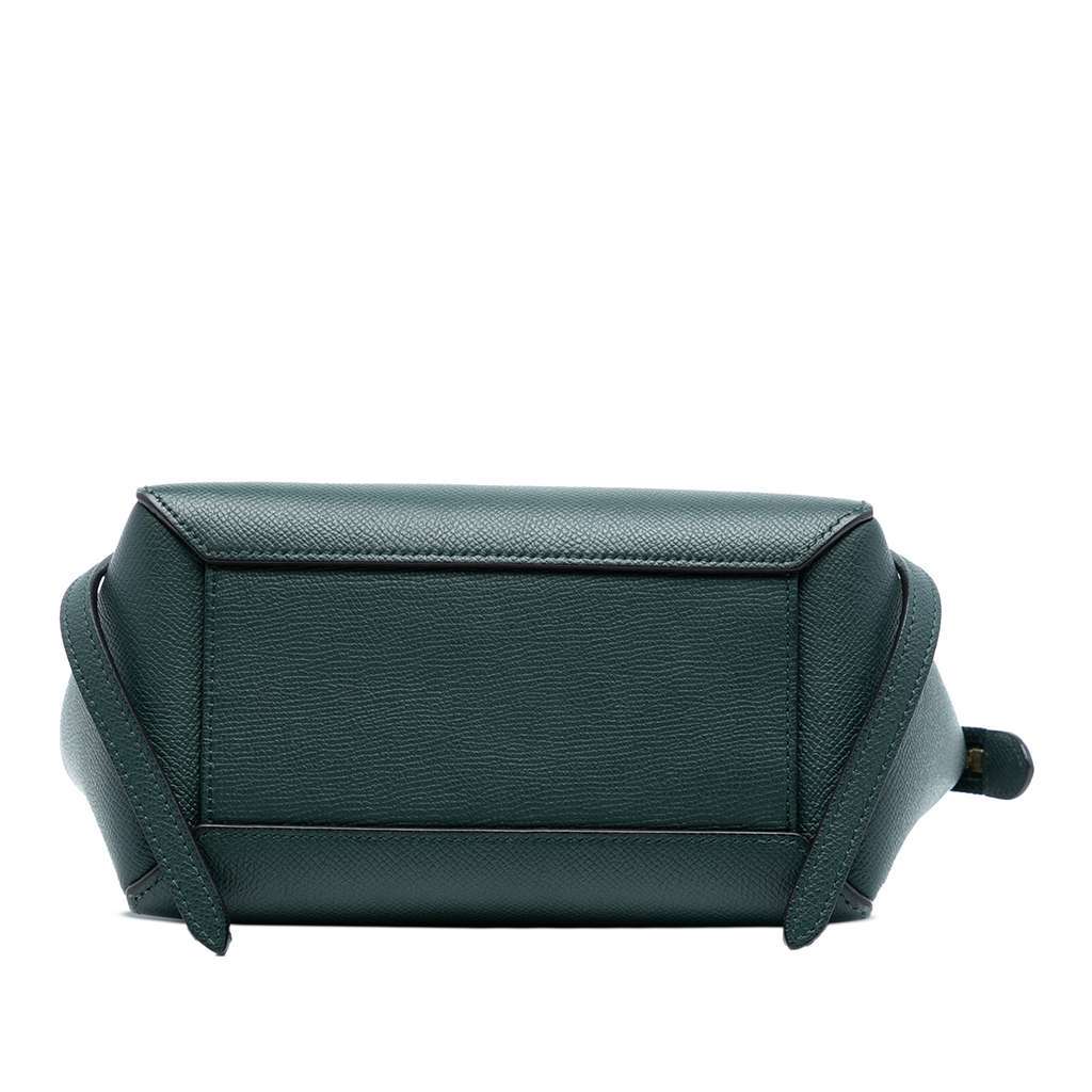 Celine Nano Grained Calfskin Belt Bag Green Leather Good - Inside View